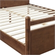 Pemberly Row King Platform Bed with Faux Leather Headboard in Walnut Mushroom