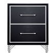 Pemberly Row Rubberwood 2 Drawer Nightstand in Ebony Black
