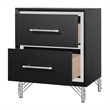 Pemberly Row Rubberwood 2 Drawer Nightstand in Ebony Black