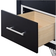 Pemberly Row Rubberwood 2 Drawer Nightstand in Ebony Black