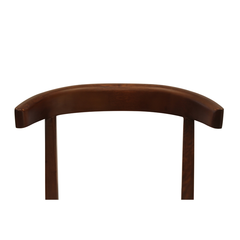 Pemberly Row Mid-Century Dining Chair in Ivory Upholstery and Solid Wood Frame