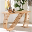 Pemberly Row Araceli S-Curve Console Table with Laminated Rattan Top