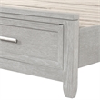 Pemberly Row Fiona King Upholstered Storage Bed in Mist Gray with Oak Veneer
