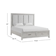 Pemberly Row Fiona King Upholstered Storage Bed in Mist Gray with Oak Veneer