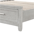 Pemberly Row Fiona Queen Upholstered Storage Bed in Mist Gray with Oak Veneer