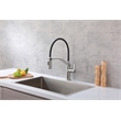 Pemberly Row Brass Kitchen Faucet in Brushed Nickel with Pull-Down Sprayer