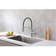 Pemberly Row Brass Kitchen Faucet in Brushed Nickel with Pull-Down Sprayer