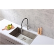 Pemberly Row Brass Kitchen Faucet in Brushed Nickel with Pull-Down Sprayer