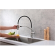 Pemberly Row Brass Kitchen Faucet in Brushed Nickel with Pull-Down Sprayer
