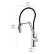 Pemberly Row Brass Kitchen Faucet in Brushed Nickel with Pull-Down Sprayer
