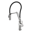Pemberly Row Brass Kitchen Faucet in Brushed Nickel with Pull-Down Sprayer