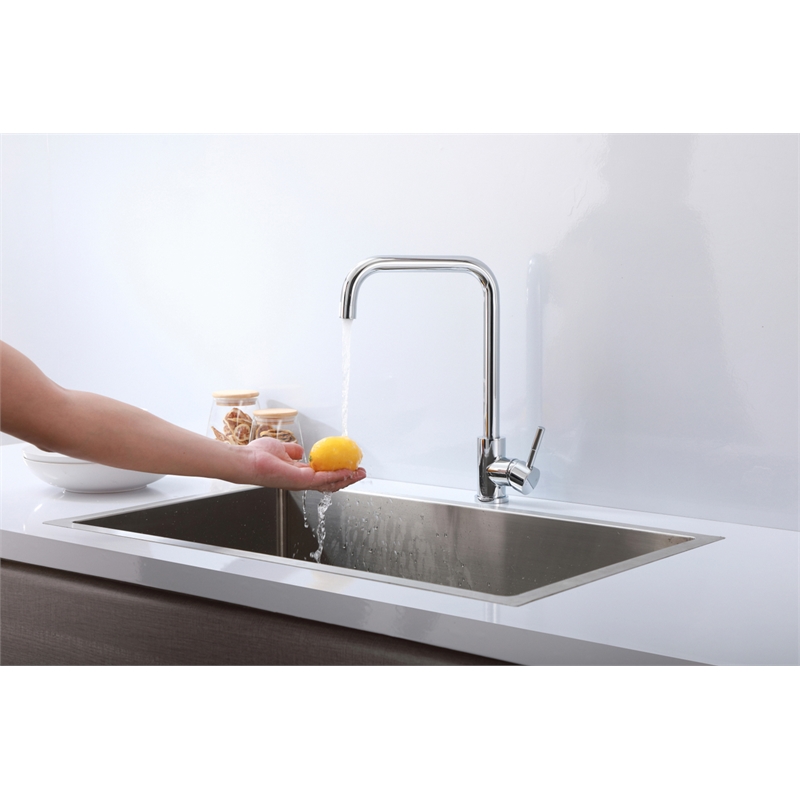 Pemberly Row Stainless Steel Kitchen Faucet in Chrome with UPC Certification
