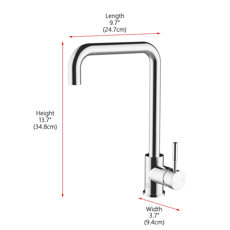 Pemberly Row Stainless Steel Kitchen Faucet in Chrome with UPC Certification