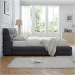 Pemberly Row Queen Upholstered Bed Frame in Dark Gray Fabric