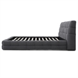 Pemberly Row Queen Upholstered Bed Frame in Dark Gray Fabric