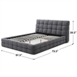 Pemberly Row Queen Upholstered Bed Frame in Dark Gray Fabric