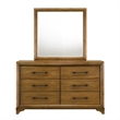 Pemberly Row 2-Piece Dresser and Mirror Set in Honey Brown