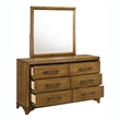 Pemberly Row 2-Piece Dresser and Mirror Set in Honey Brown