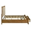 Pemberly Row Queen Bedroom Set with Lighted Storage Bed in Honey Brown