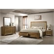 Pemberly Row Queen Bedroom Set with Lighted Storage Bed in Honey Brown
