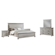 Pemberly Row 5Pc King Bedroom Set with Oak Veneers in Misty Gray