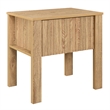Pemberly Row Wood 1-Drawer End Table with Reeded Accents in Natural Oak