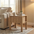 Pemberly Row Wood 1-Drawer End Table with Reeded Accents in Natural Oak