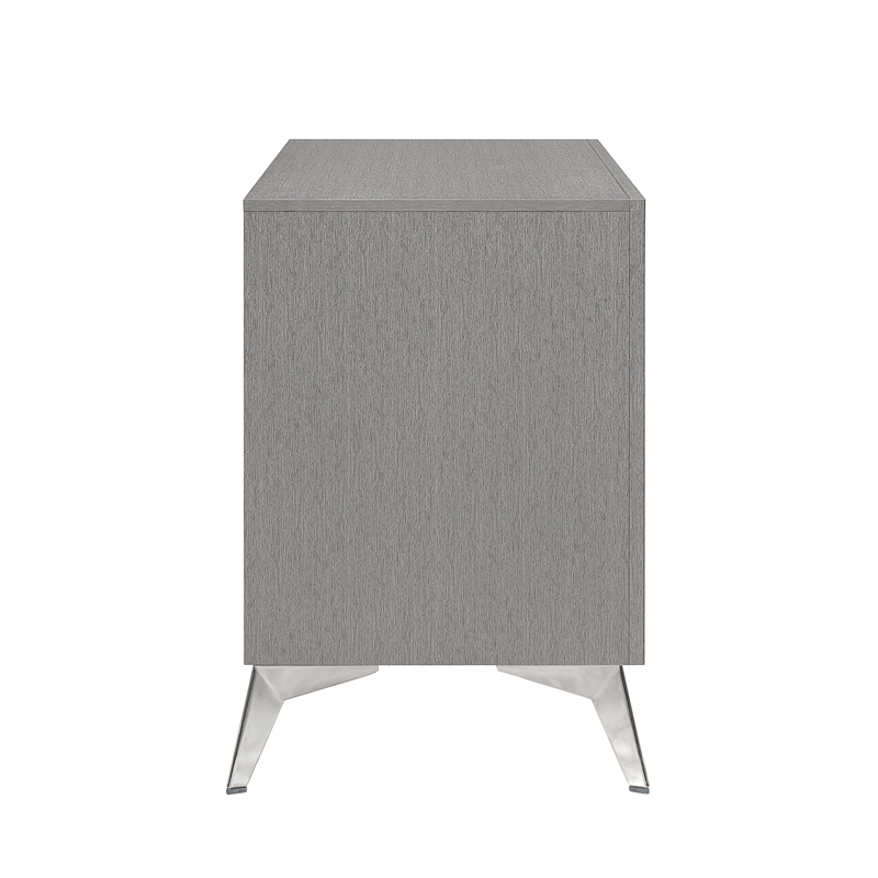 Pemberly Row 3-Pc Wood Bedroom Set with Dresser in Gray Finish