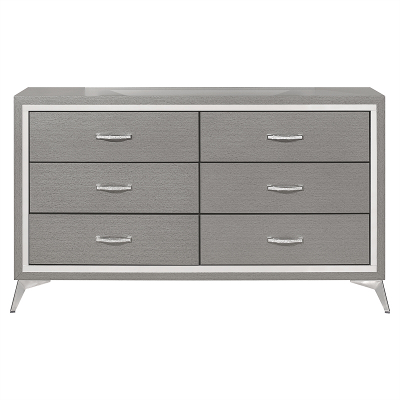 Pemberly Row 3-Pc Wood Bedroom Set with Dresser in Gray Finish