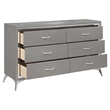 Pemberly Row 3-Pc Wood Bedroom Set with Dresser in Gray Finish