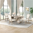 Pemberly Row Gwendolyn 5-Pc Wood Oval Dining Set with Chairs in Taupe