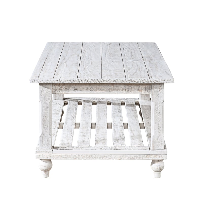 Pemberly Row 3-Piece Distressed White Pine Occasional Table Set