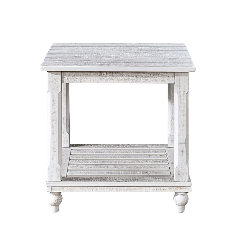 Pemberly Row 3-Piece Distressed White Pine Occasional Table Set