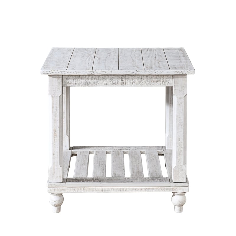 Pemberly Row 3-Piece Distressed White Pine Occasional Table Set