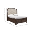 Pemberly Row Wood Queen Upholstered Sleigh Bed with Walnut Finish