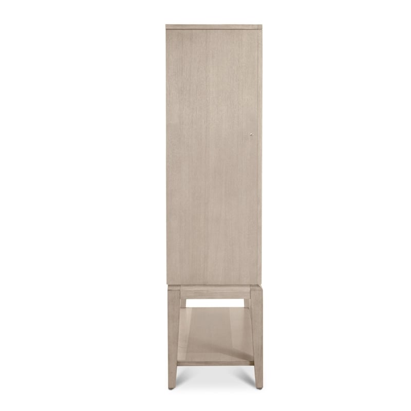 Pemberly Row Curio Cabinet with Touch Lighting and Glass Dusty Rose Finish