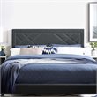 Pemberly Row Upholstered Linen Headboard in Gray for Full/Queen Bed