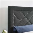 Pemberly Row Upholstered Linen Headboard in Gray for Full/Queen Bed