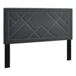 Pemberly Row Upholstered Linen Headboard in Gray for Full/Queen Bed