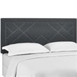 Pemberly Row Upholstered Linen Headboard in Gray for Full/Queen Bed