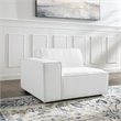 Pemberly Row Polyester Upholstered Right-Arm Sectional Chair in White