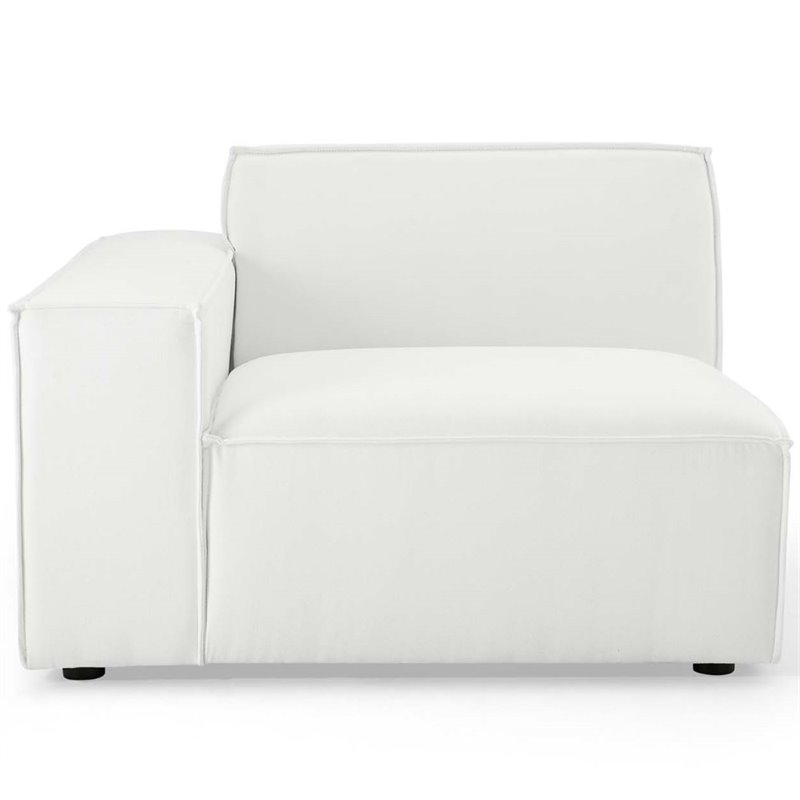 Pemberly Row Polyester Upholstered Right-Arm Sectional Chair in White