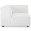 Pemberly Row Polyester Fabric Corner Chair in White with Coil Spring Seat
