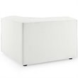 Pemberly Row Polyester Fabric Corner Chair in White with Coil Spring Seat