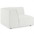 Pemberly Row Polyester Fabric Corner Chair in White with Coil Spring Seat