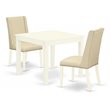 Pemberly Row 3-Piece Wood Dining Set in Linen White