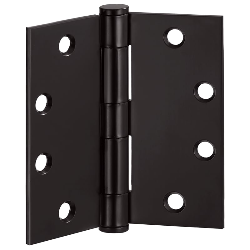 Pemberly Row Stainless Steel Door Hinges 4.5 in Matte Black 6 Pack