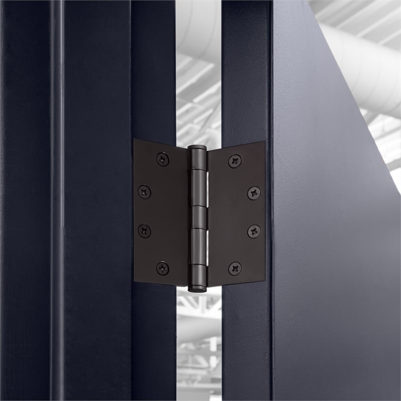 Pemberly Row Stainless Steel Door Hinges 4.5 in Matte Black 6 Pack