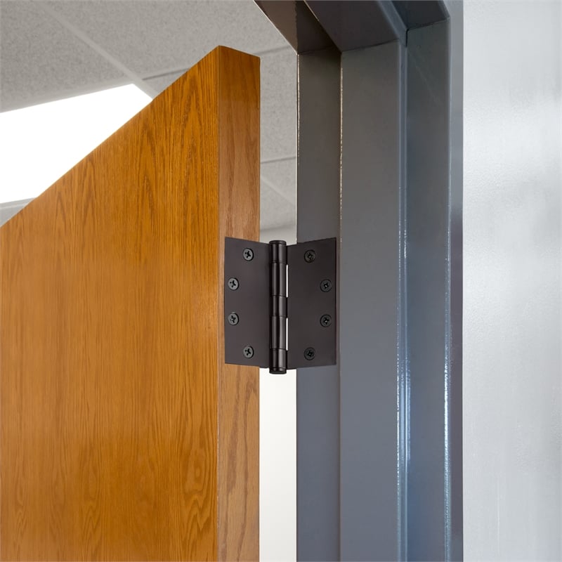 Pemberly Row Stainless Steel Door Hinges 4.5 in Matte Black 6 Pack