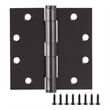 Pemberly Row Stainless Steel Door Hinges 4.5 in Matte Black 6 Pack